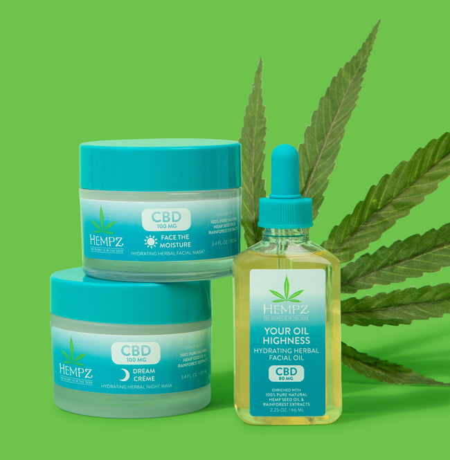 Hempz Masks with Your Oil Highness and a hemp leaf
